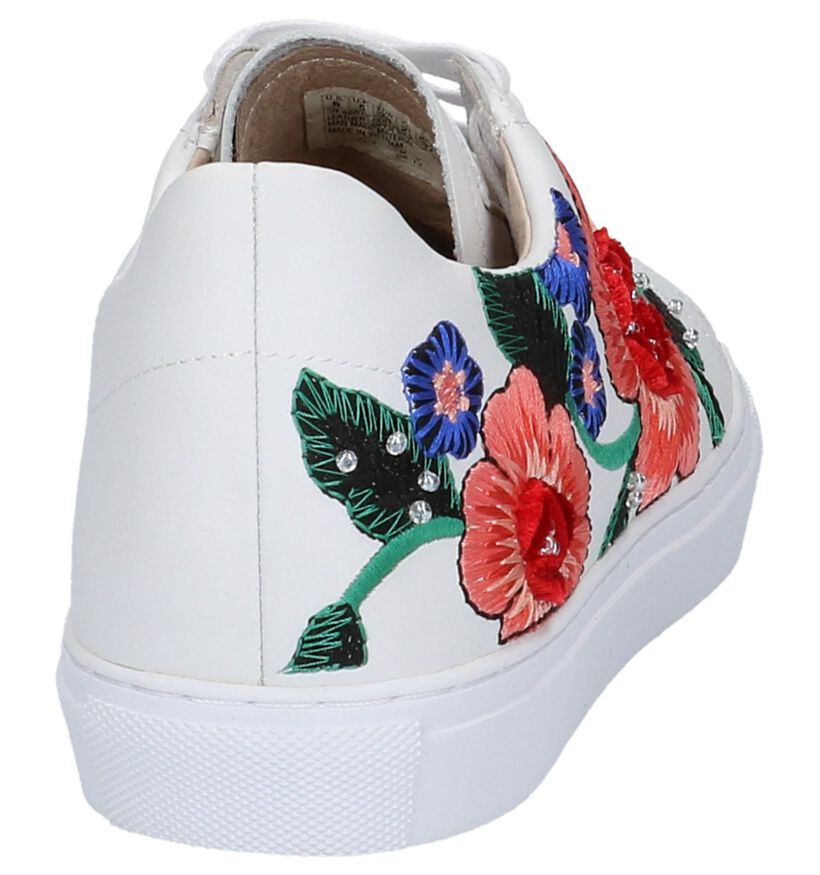 Witte Lage Geklede Sneakers met Bloemen Skechers California Luxury in leer (215101)