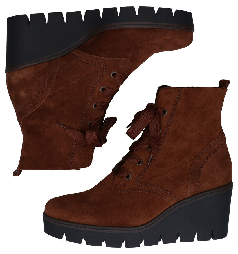 Gabor Best Fitting Cognac Veterlaarsjes in nubuck (282450)