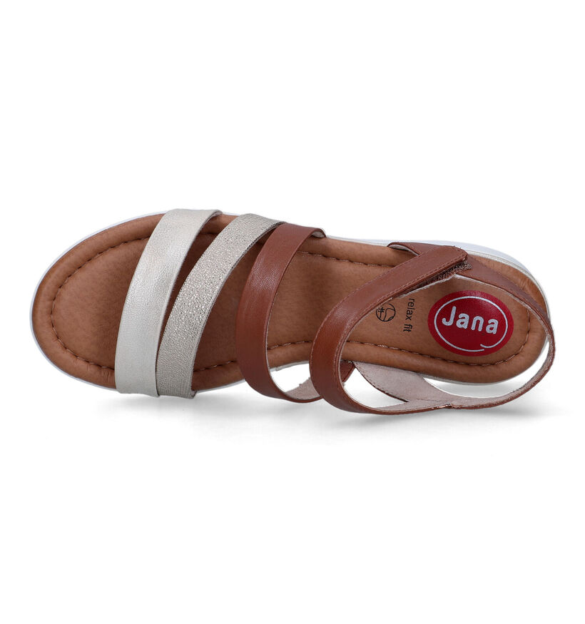 Jana Cognac Sandalen in kunstleer (323008)