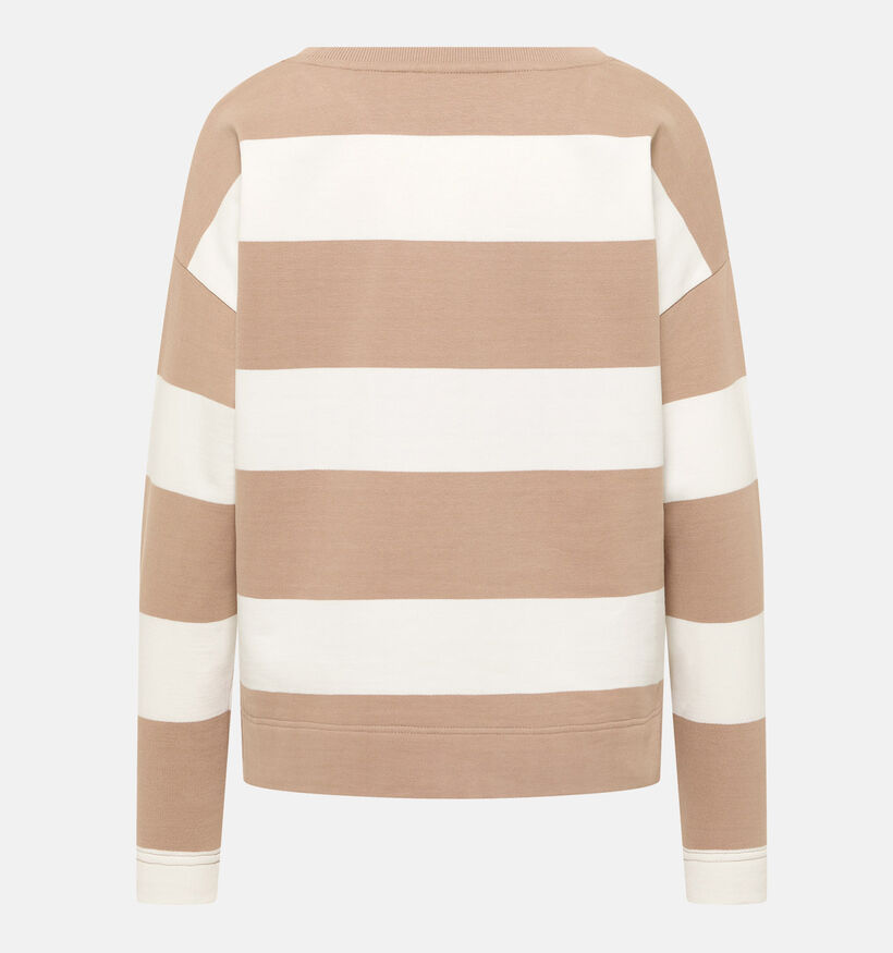 Elbsand Hilma Bruine/Witte Gestreepte Sweater voor dames (381290)