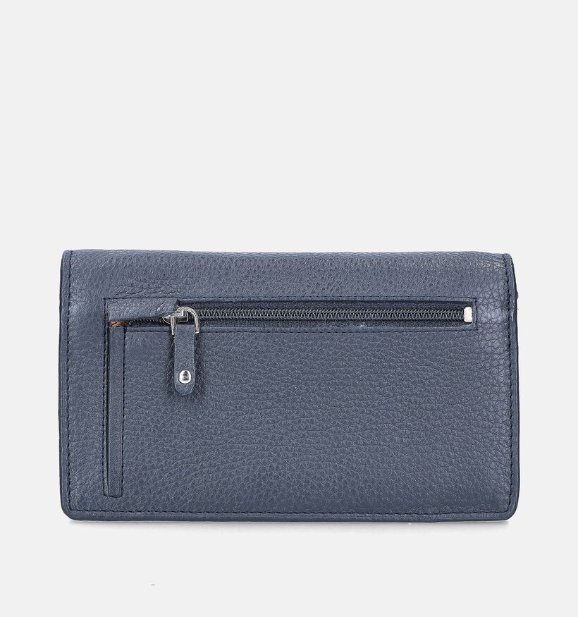 Crinkles Porte-monnaie à rabat en Bleu pour femmes (358057)