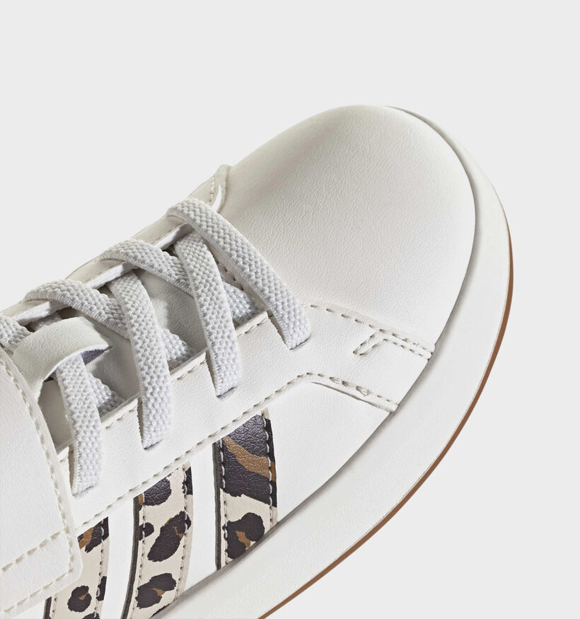 adidas Grand Court 3.0 Witte/Leopard Sneakers voor meisjes (366957) - geschikt voor steunzolen