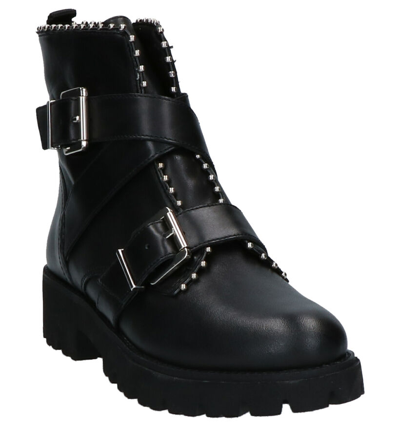 Steve Madden Hoofy Zwarte Boots in leer (258882)