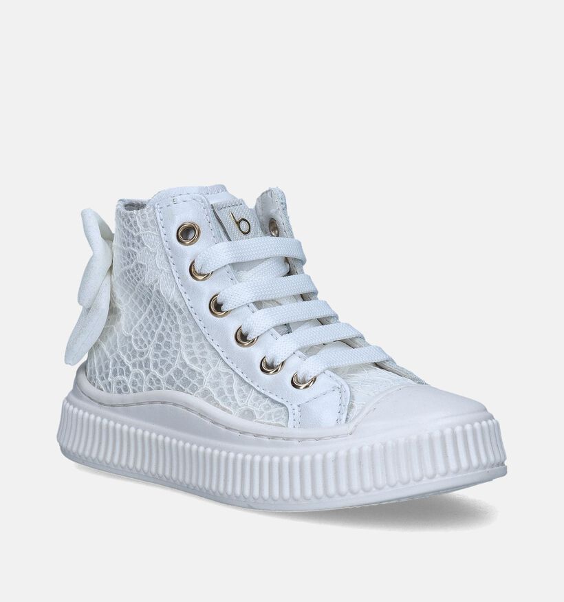 Beberlis Witte Hoge schoenen voor meisjes (355487) - geschikt voor steunzolen