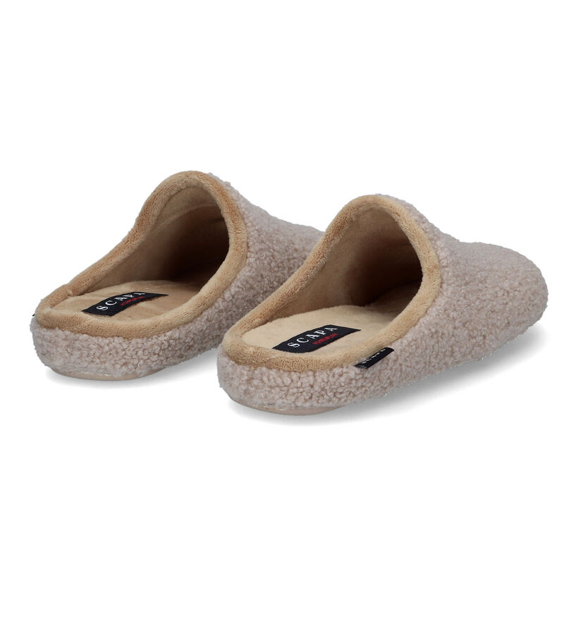 Scapa Pantoufles ouvertes en Beige en textile (317049)