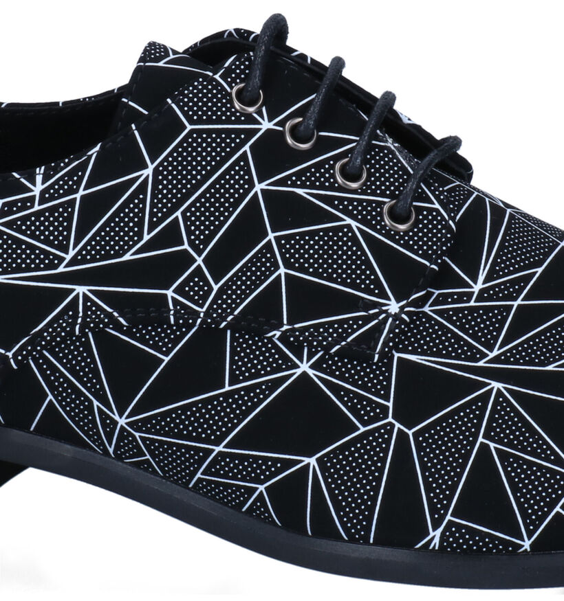 Lureaux Silver Spider Zwarte Geklede Veterschoenen in kunststof (312586)