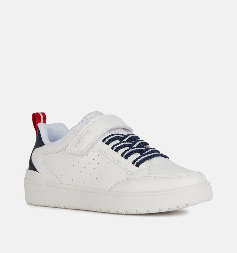 Geox Washiba Chaussures à scratch en Blanc pour garçons (351642) - pour semelles orthopédiques