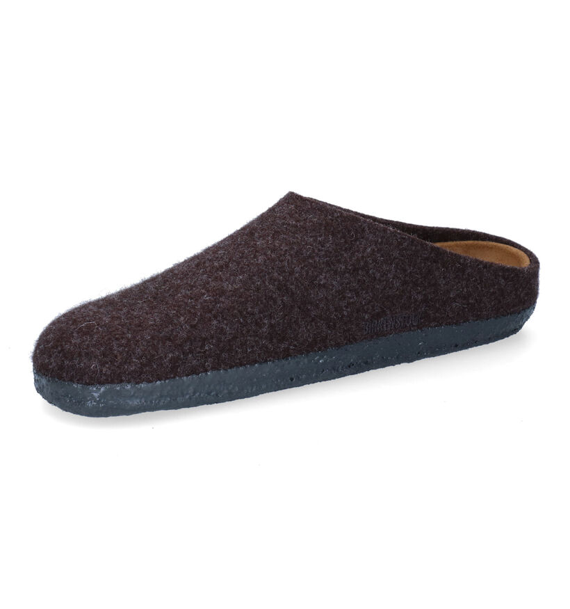 Birkenstock Zermatt Pantoufles en Brun en laine (313699)