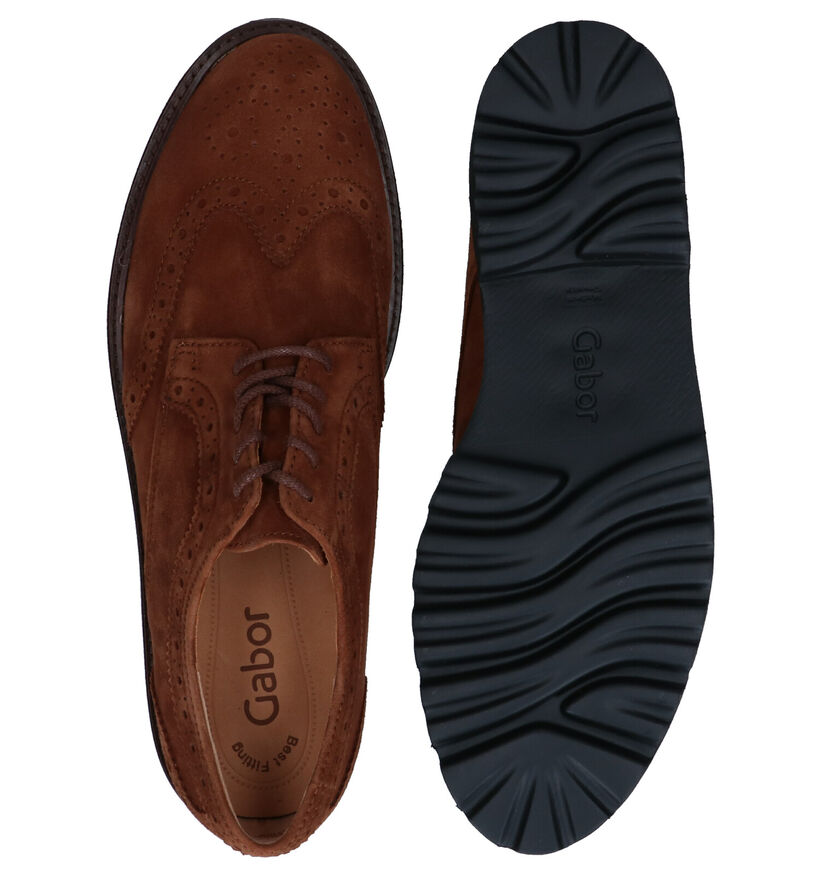Gabor Best Fitting Cognac Oxford Veterschoenen in nubuck (283537)