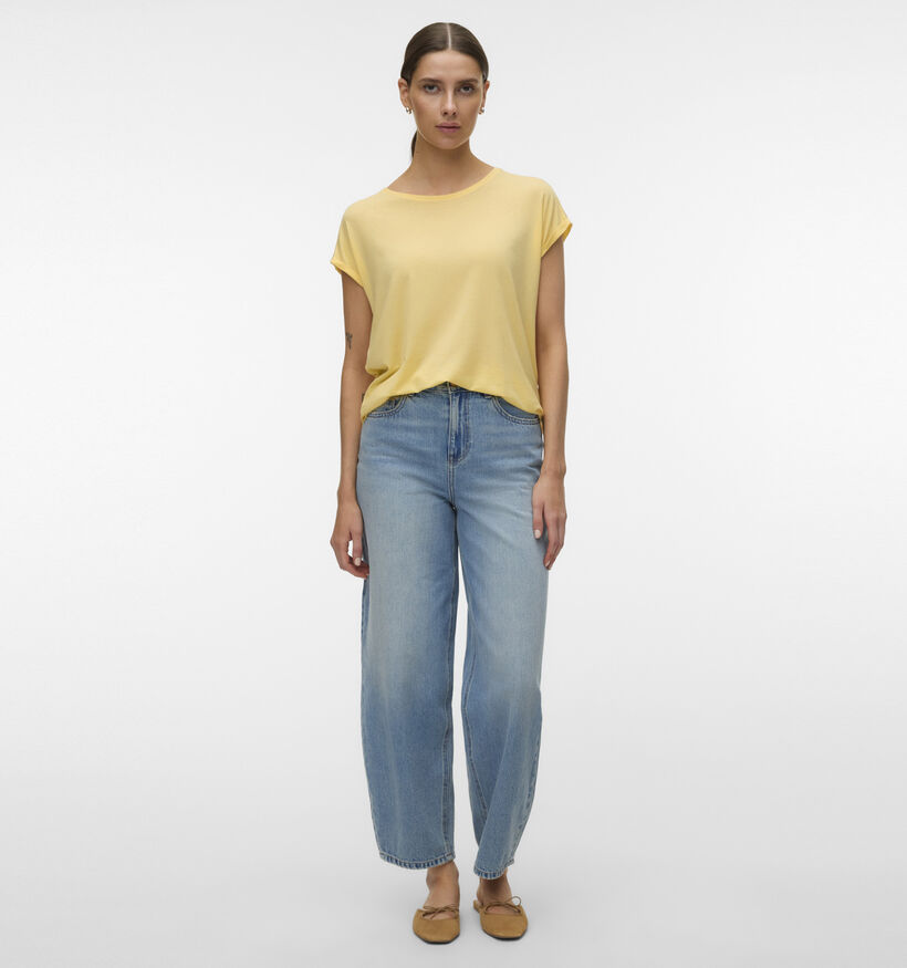 Vero Moda Ava Plain Gele T-shirt voor dames (369420)