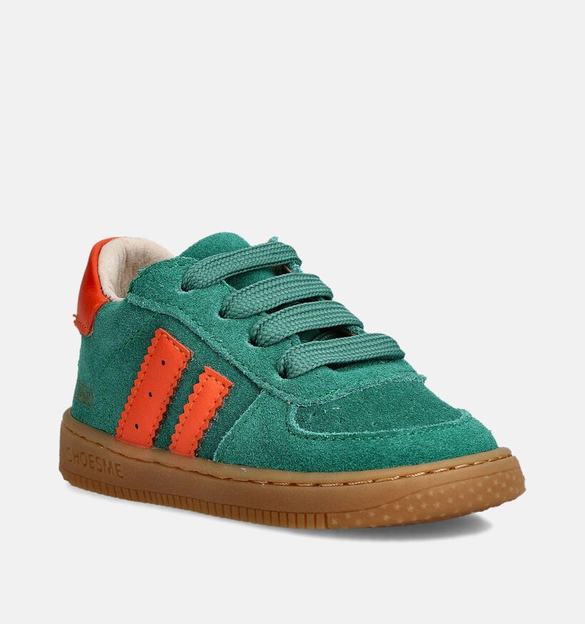 Shoesme Groene/Oranje Babysneakers voor jongens, meisjes (363285) - geschikt voor steunzolen