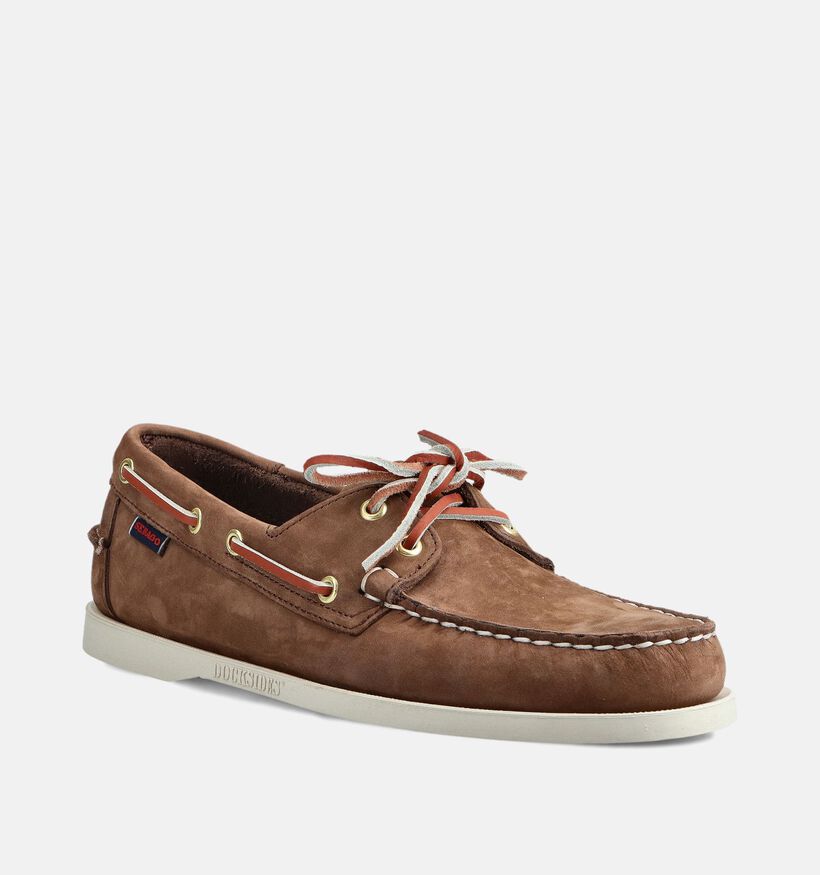 Sebago Dockside Portland Nubuck Chaussures bateau en Marron pour hommes (363893)