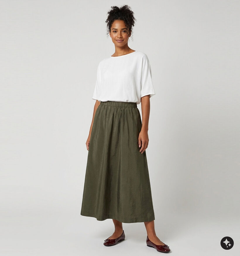 Vero Moda Ziva Lange Donkergroene Rok voor dames (379697)