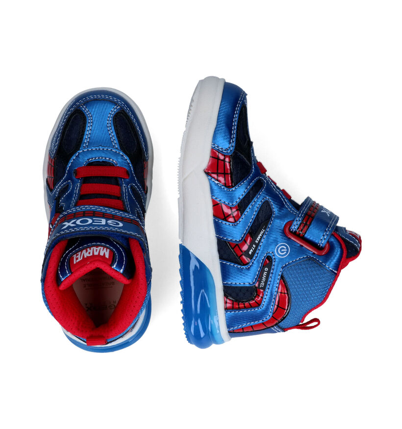 Geox Spider-Man Baskets en Bleu pour garçons (312556) - pour semelles orthopédiques