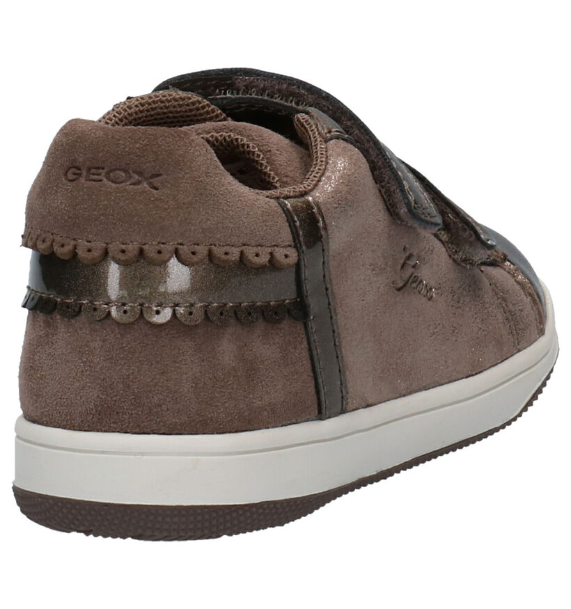 Geox Bronzen Velcroschoenen in daim (254481)