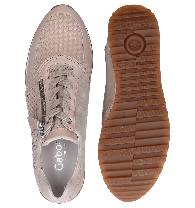 Gabor OptiFit Chaussures à Lacets en Beige en cuir (287770)