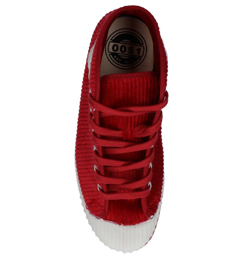 Rode Hoge Sneakers 0051 Jesen in velours (249364)