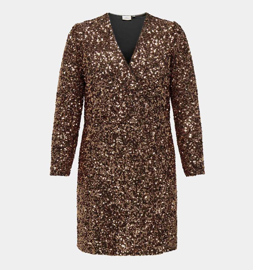 ONLY Carmakoma Sequins Bronzen Feest jurk voor dames (348431)