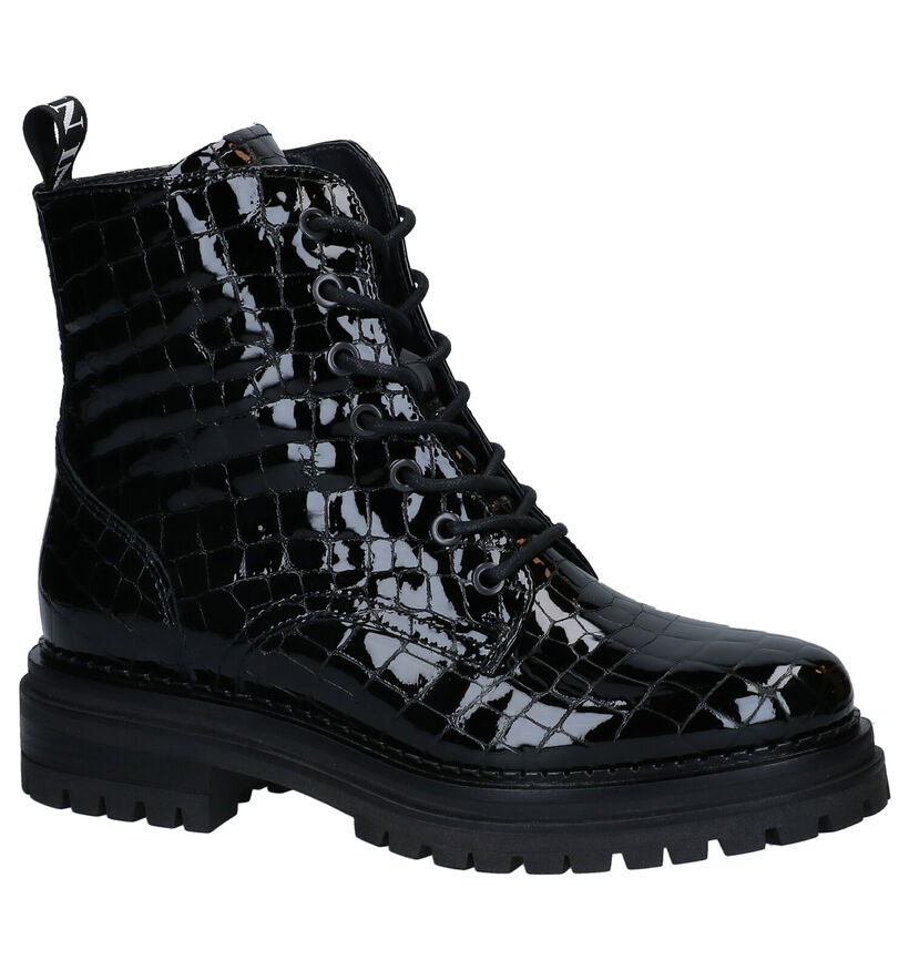 NeroGiardini Boots à lacets en Noir en verni (296632)