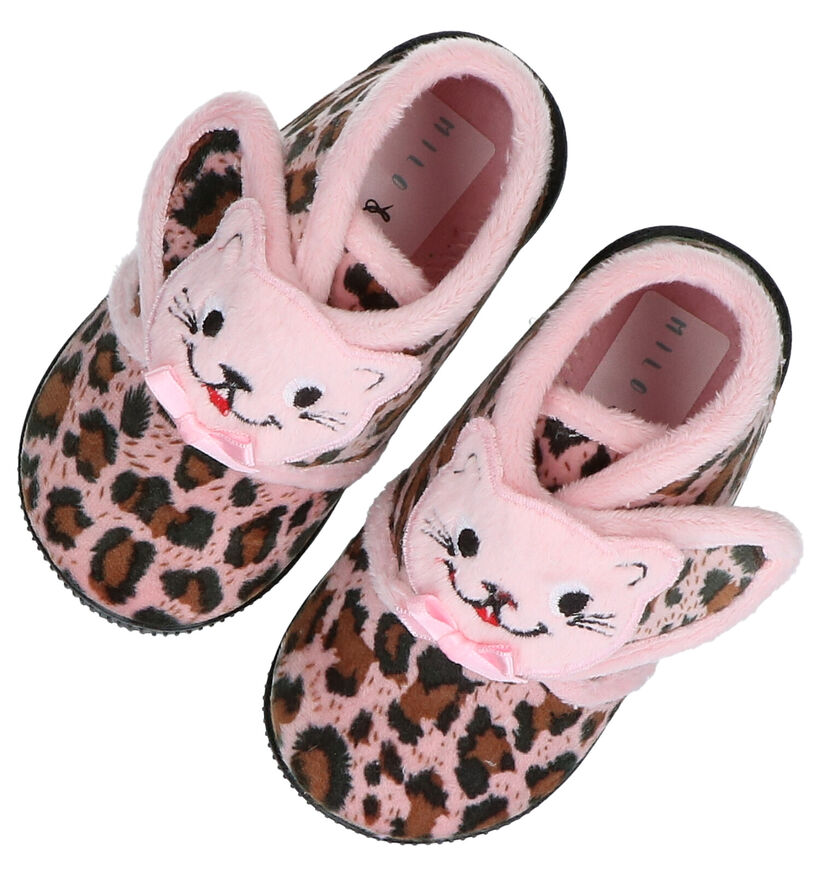 Milo & Mila Pantoufles en Rose saumon en textile (278466)