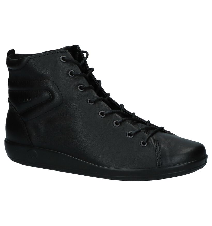 ECCO Soft 2.0 Bottines à Lacets en Noir en cuir (280977)