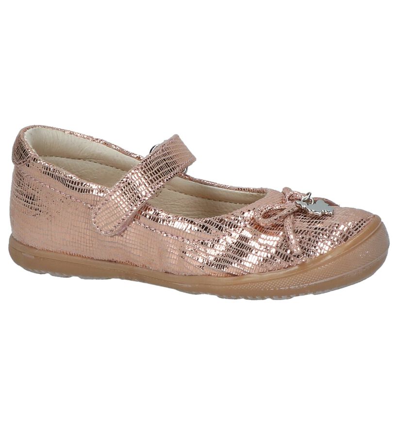 Roze Metallic Ballerina Milo & Mila in leer (210055)