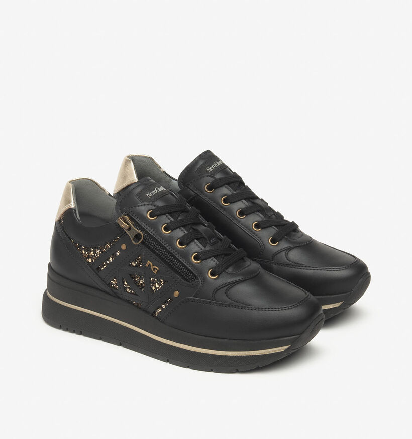 NeroGiardini Zwarte Sneakers voor dames (361712) - geschikt voor steunzolen