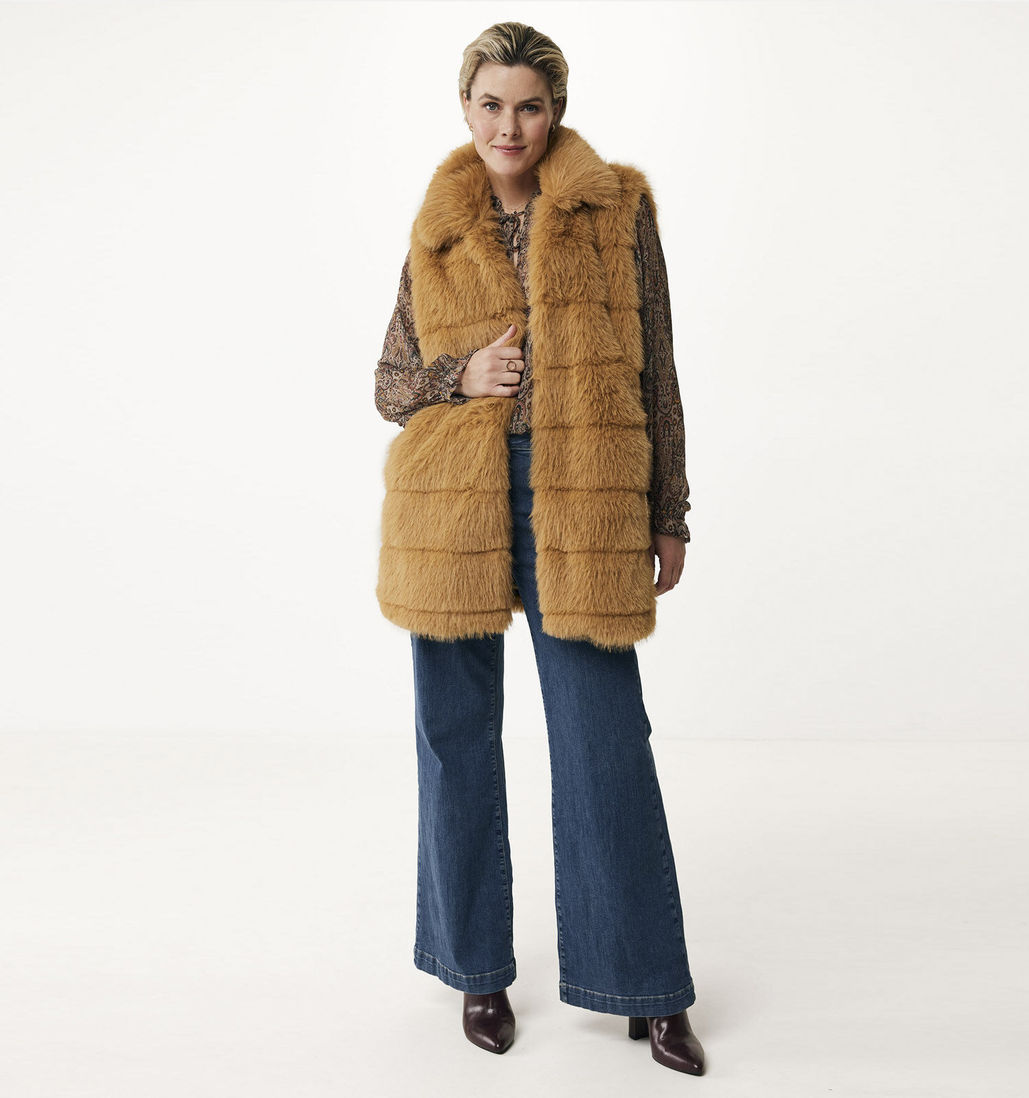 Mexx Veste courte sans manches en fausse fourrure en Beige Femmes Manteaux en ligne sur TORFS.BE