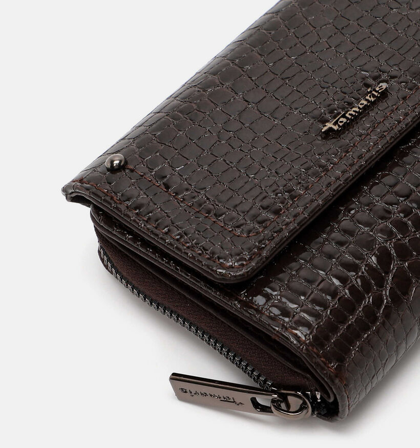 Tamaris Marina Snake Porte-monnaie zipp&eacute; en Brun fonc&eacute; pour femmes (378797)