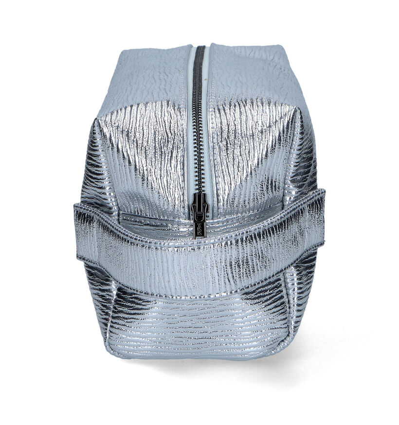 Hvisk Aver Vegan Metallic Motion Zilveren Toilettas in kunstleer (318501)