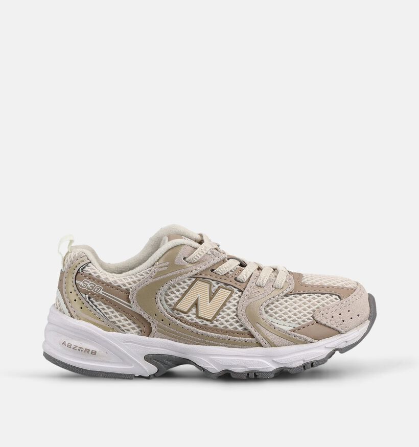 New Balance 530 Baskets en Beige pour filles, gar&ccedil;ons (366194) - pour semelles orthop&eacute;diques