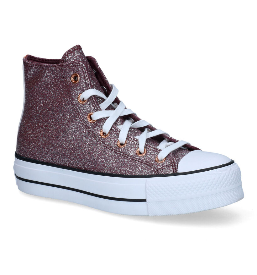 Converse CT All Star Lift Forest Glam Baskets en Bordeaux pour femmes (317412)