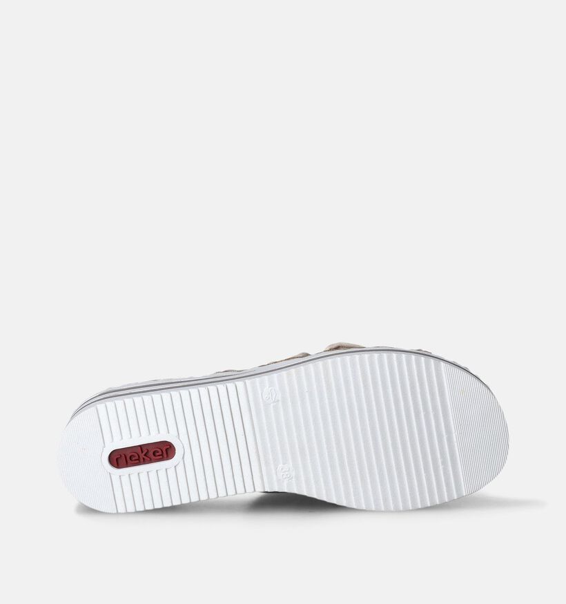 Rieker Nu-pieds talon compensé en Écru pour femmes (354922)