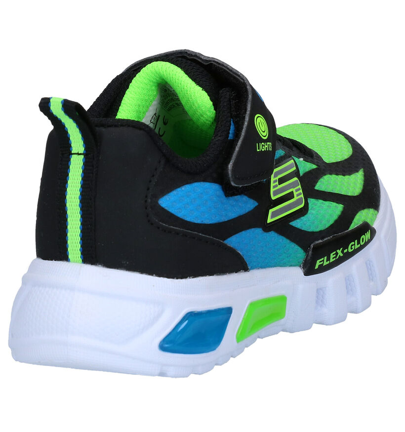 Skechers Flex-Glow Zwarte Sneakers in kunstleer (295074)