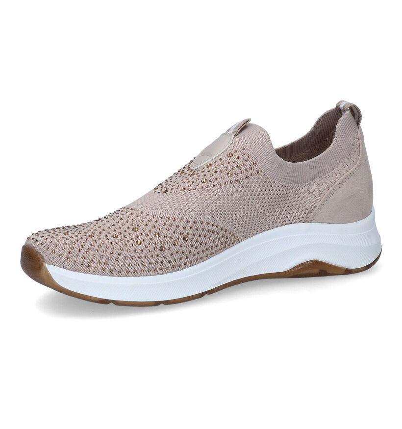 Jana Beige Slip-on Sneakers in stof (304548)