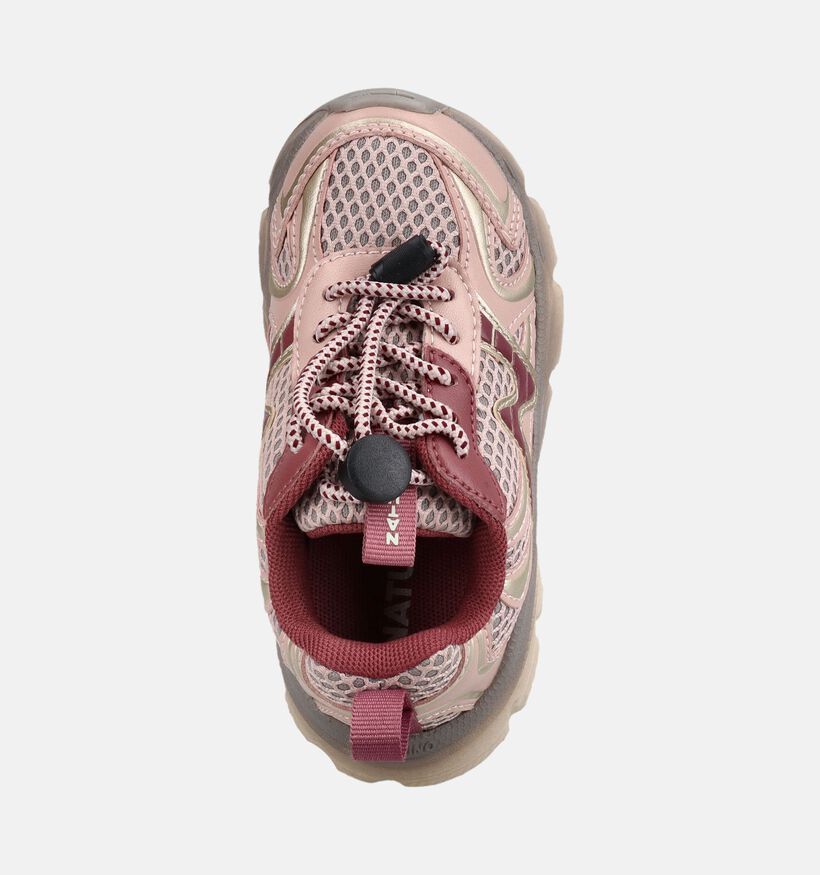 Naturino Wave Baskets basses en Rose pour filles (380171) - pour semelles orthop&eacute;diques