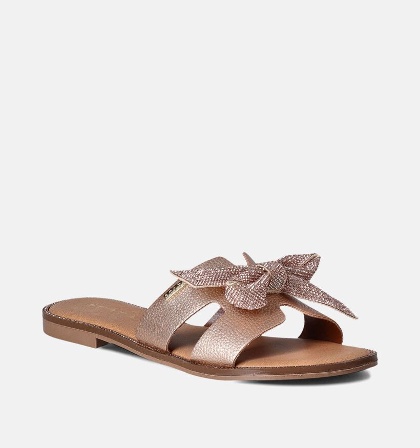 Scapa Nu-pieds plates en Or pour femmes (355478)
