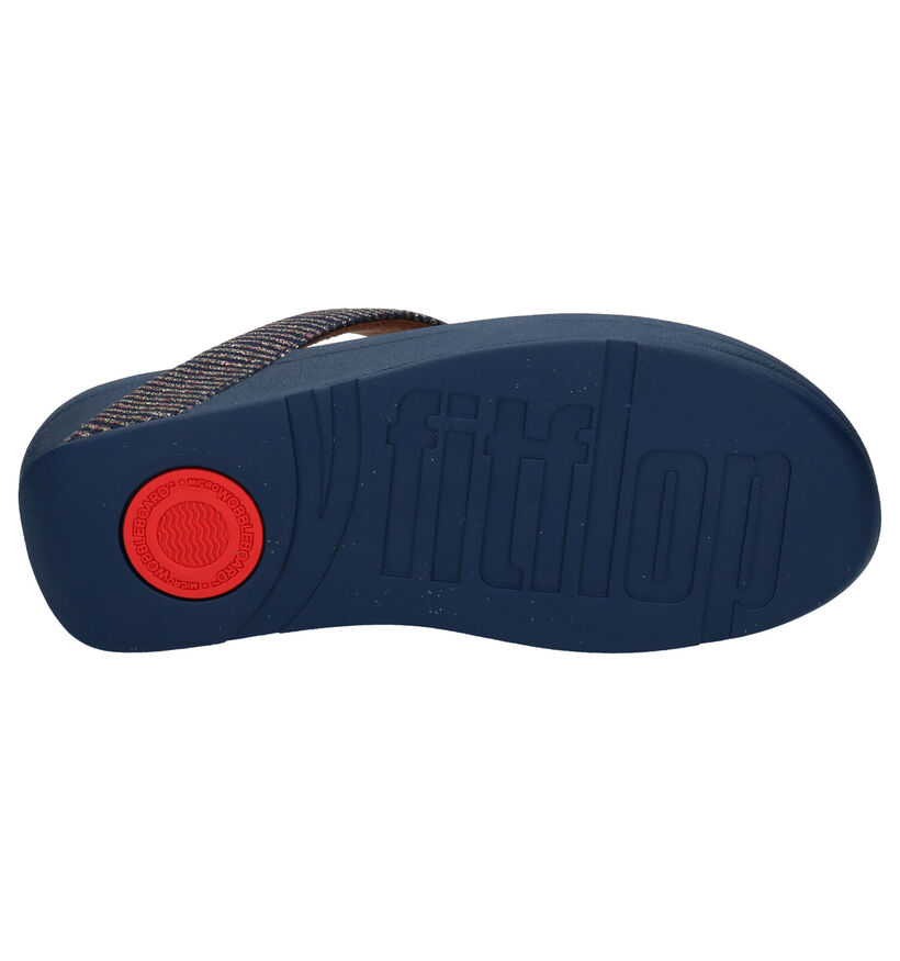 FitFlop Lottie Glitter Tongs en Bleu en textile (286541)