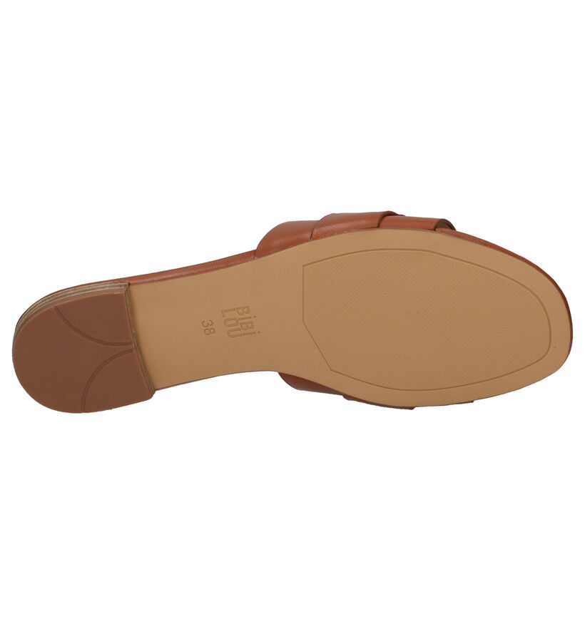 Bibi Lou Cognac Slippers in leer (273129)