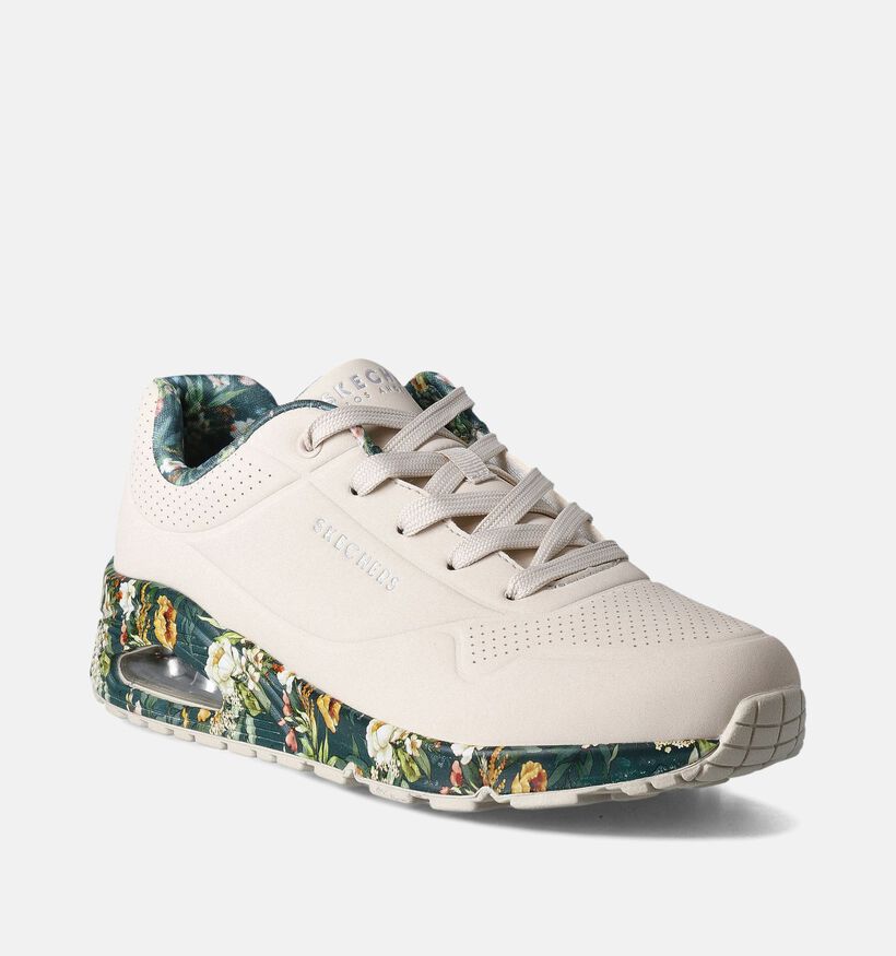 Skechers Uno Majestic Garden Ecru Sneakers voor dames (359709) - geschikt voor steunzolen