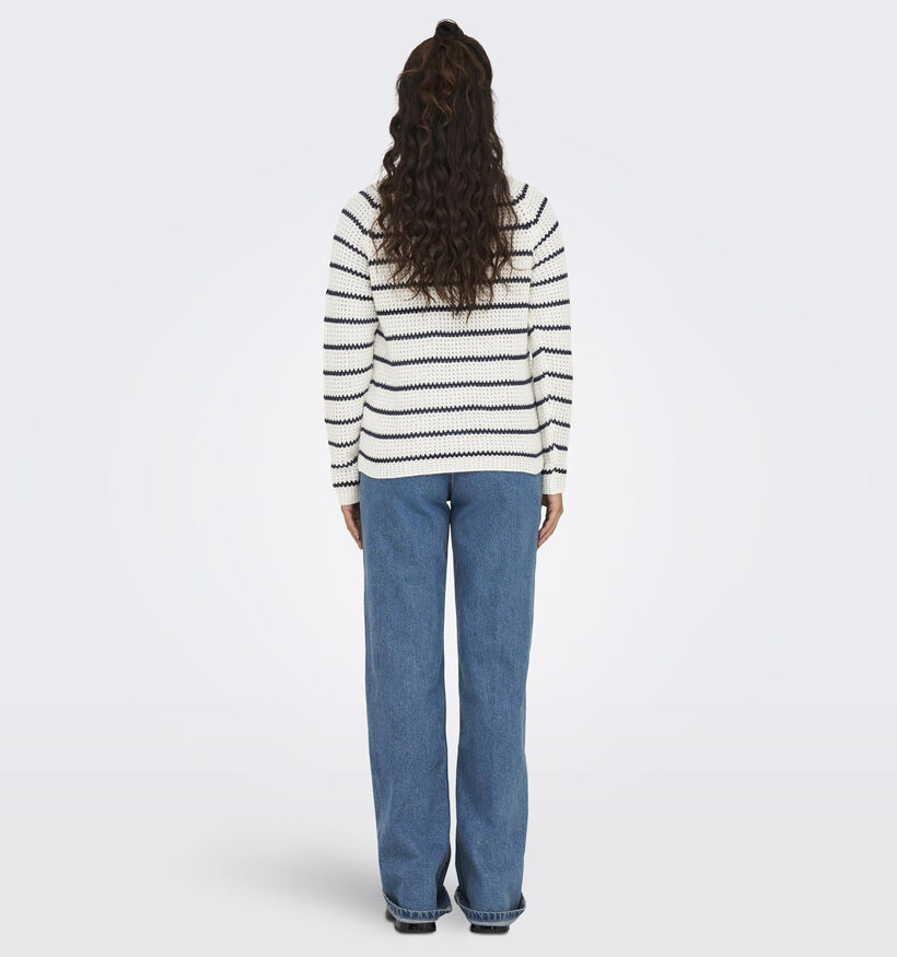 JDY Ellen Raglan Pull rayé en Blanc pour femmes (335800)