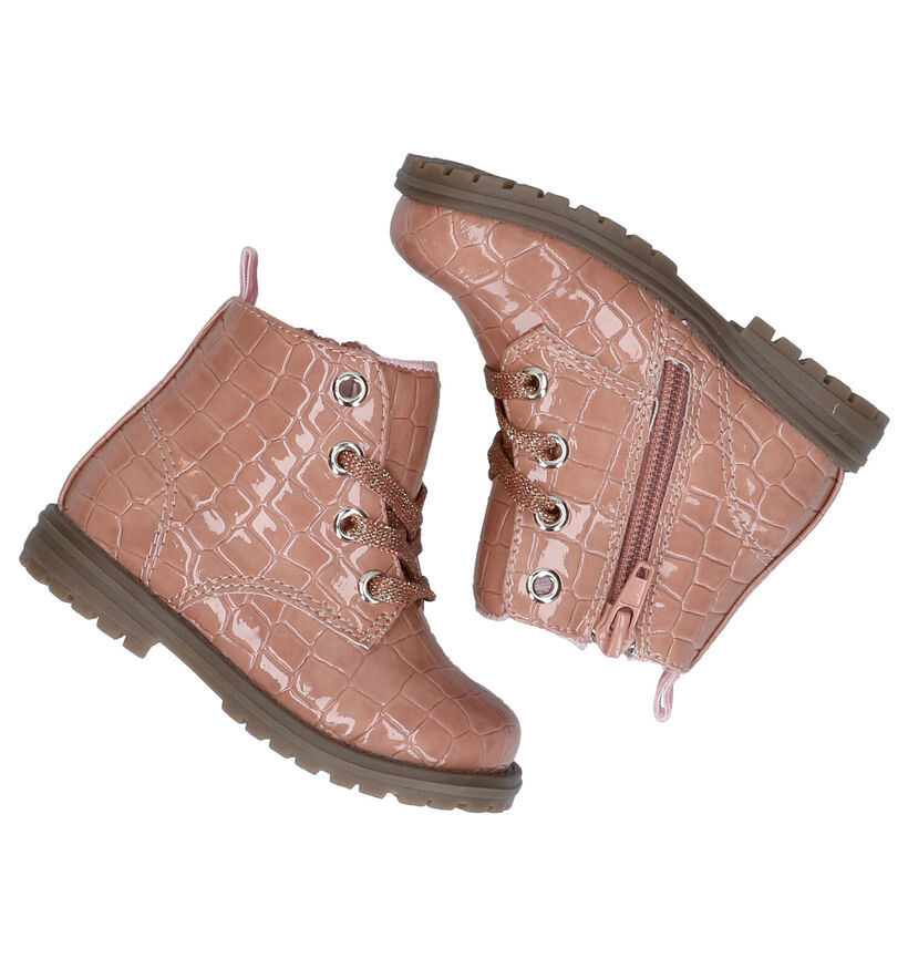 Bumba Bottines pour bébé en Rose foncé en simili cuir (280766)