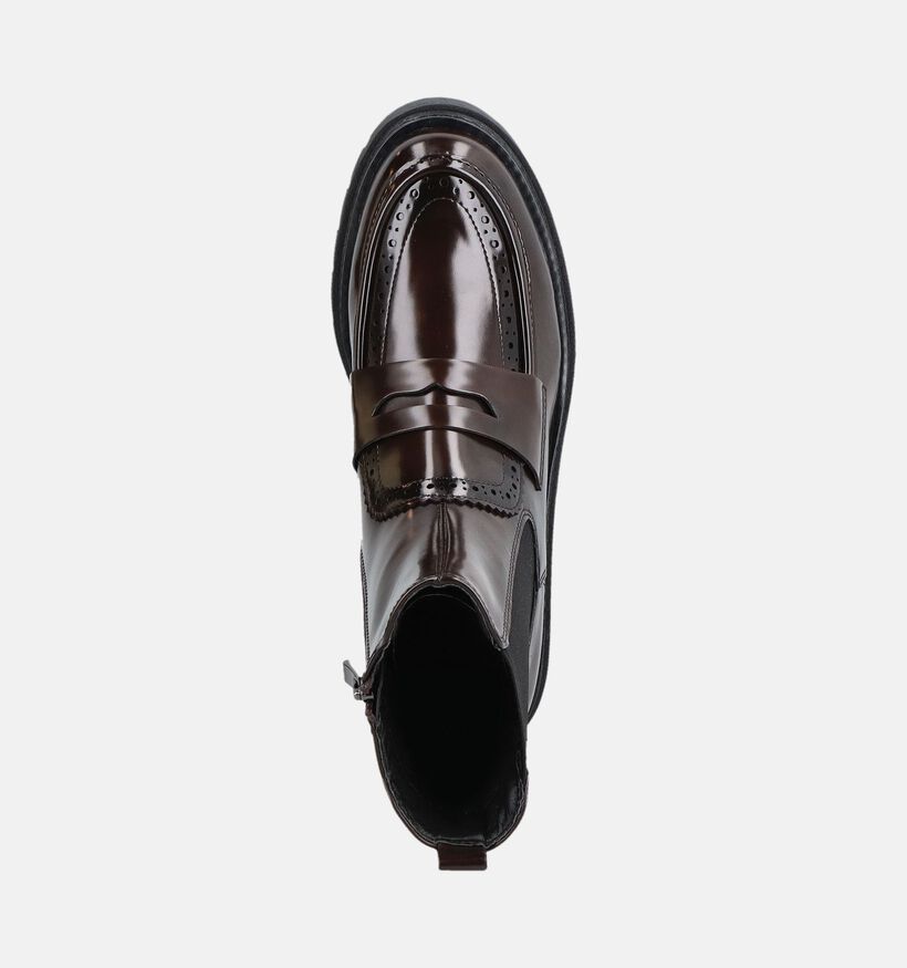 Marco Tozzi Bottines Chelsea en Brun fonc&eacute; pour femmes (379034)