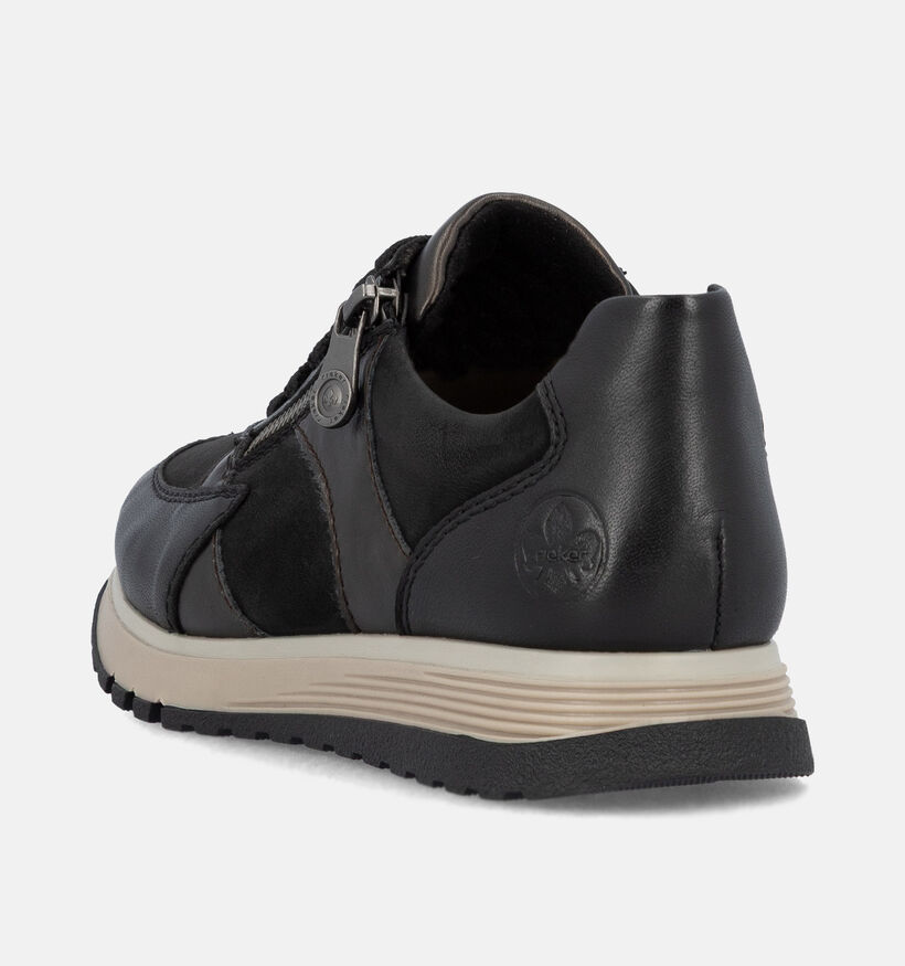 Rieker Zwarte Sneakers met Veter en Rits voor dames (360485) - geschikt voor steunzolen