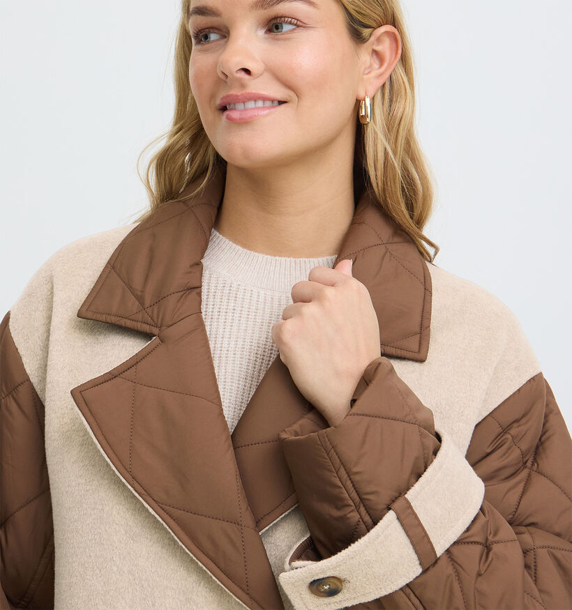 Fransa Rariba Manteau court en Beige/Marron pour femmes (377854)