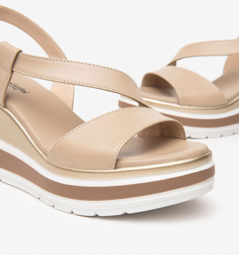 NeroGiardini Beige Sandalen met sleehak voor dames (356025)