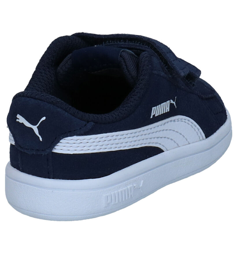 Puma Smash Blauwe Sneakers in leer (288262)
