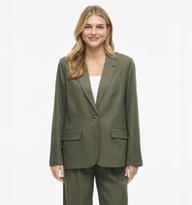 Vila Jolanda Linen Blend Blazer en Vert pour femmes (368039)