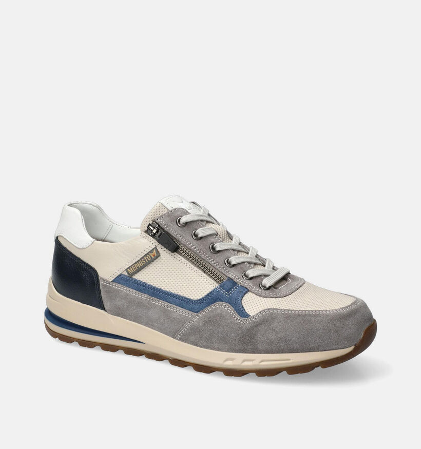 Mephisto Bradley Velsport Grijze Rits-Veterschoenen voor heren (370183) - geschikt voor steunzolen