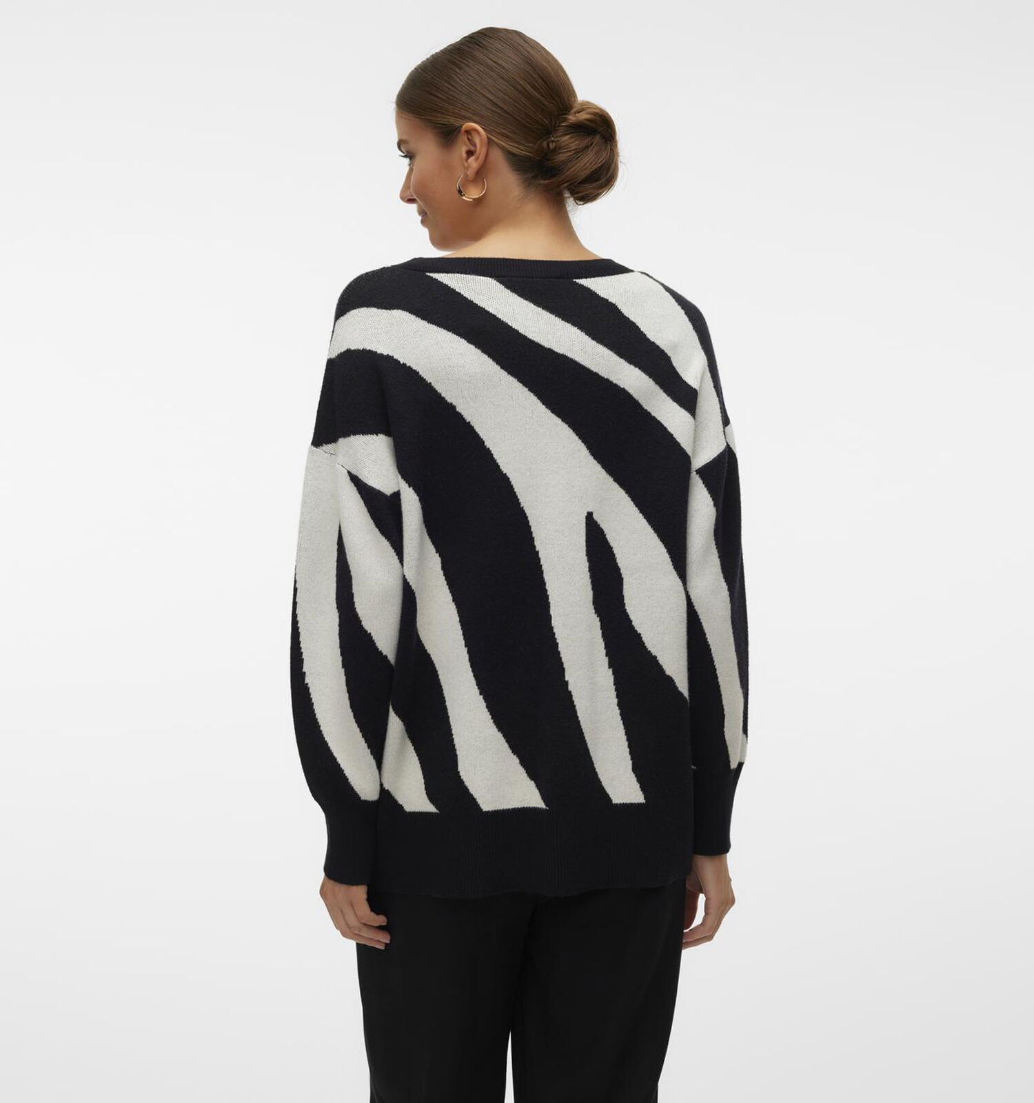 Vero Moda Nancy Zwarte Lange Trui Dames Truien Online op TORFS.BE